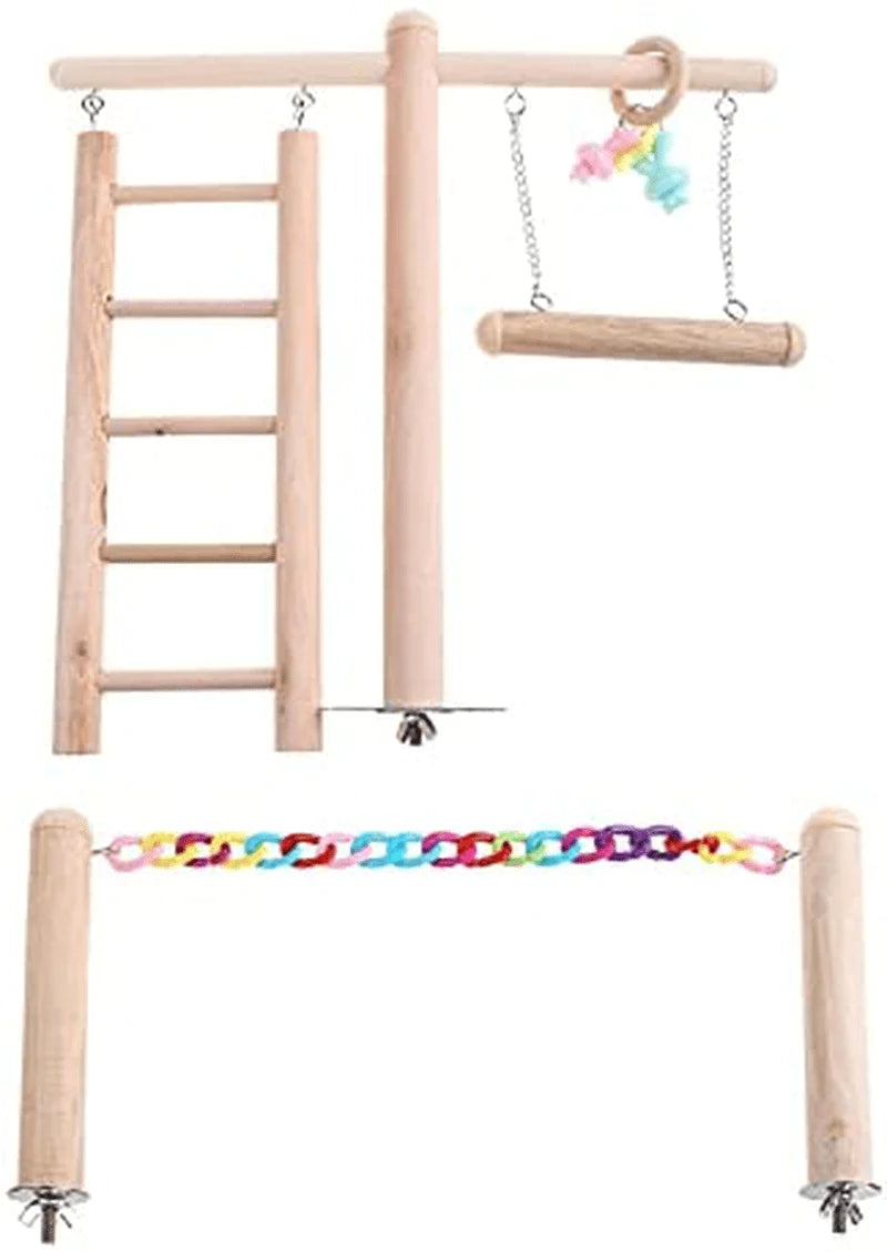 YZJC Bird Playground Parrot Playstand Play Gym Stand ，Bird Cage Stand Play Gym Wood Perch Playground Parrot Climbing Ladder Chewing Chain Swing for Lovebirds Activity Center Animals & Pet Supplies > Pet Supplies > Bird Supplies > Bird Gyms & Playstands YZJC   