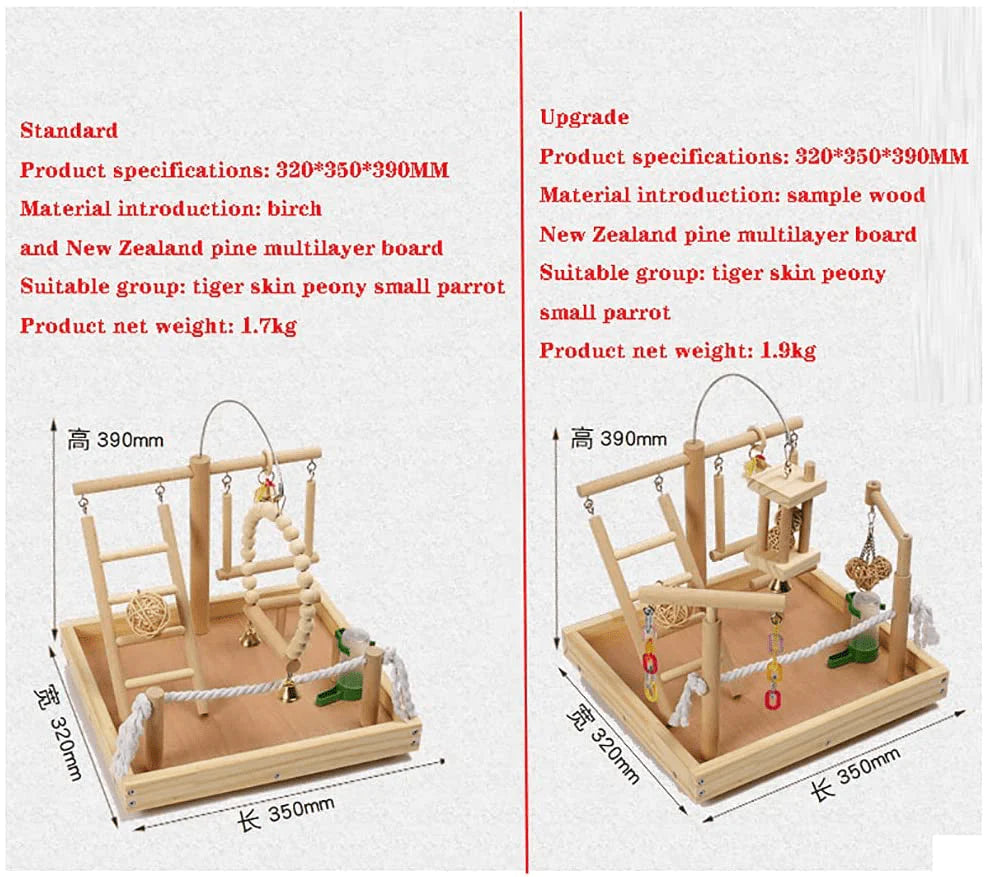 YZJC Bird Playstand Play Gym Stand,Small Parrot Stand Playground,Natural Color Solid Wood Ladder Swing for Tiger Skin Peony Starling Bird Stand Animals & Pet Supplies > Pet Supplies > Bird Supplies > Bird Gyms & Playstands YZJC   