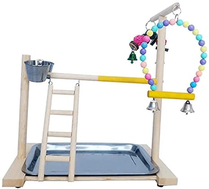 YZJC Parrots Playground Pet Training Stand Bird Playstand Play Gym Parakeet Playpen Ladder with Feeder Cup Bird Toys Swing Chew Toy Animals & Pet Supplies > Pet Supplies > Bird Supplies > Bird Gyms & Playstands YZJC   