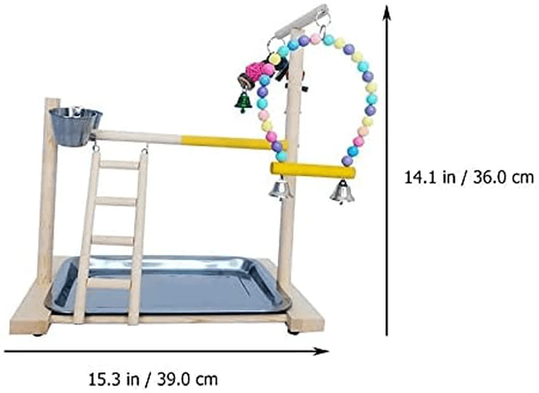 YZJC Parrots Playground Pet Training Stand Bird Playstand Play Gym Parakeet Playpen Ladder with Feeder Cup Bird Toys Swing Chew Toy Animals & Pet Supplies > Pet Supplies > Bird Supplies > Bird Gyms & Playstands YZJC   