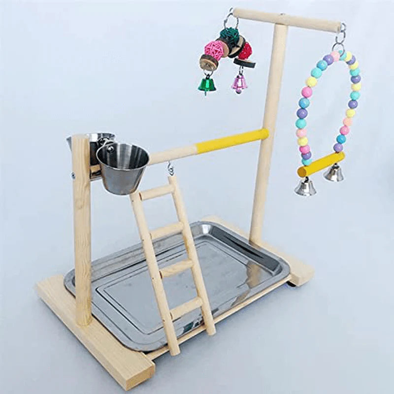 YZJC Parrots Playground Pet Training Stand Bird Playstand Play Gym Parakeet Playpen Ladder with Feeder Cup Bird Toys Swing Chew Toy Animals & Pet Supplies > Pet Supplies > Bird Supplies > Bird Gyms & Playstands YZJC   