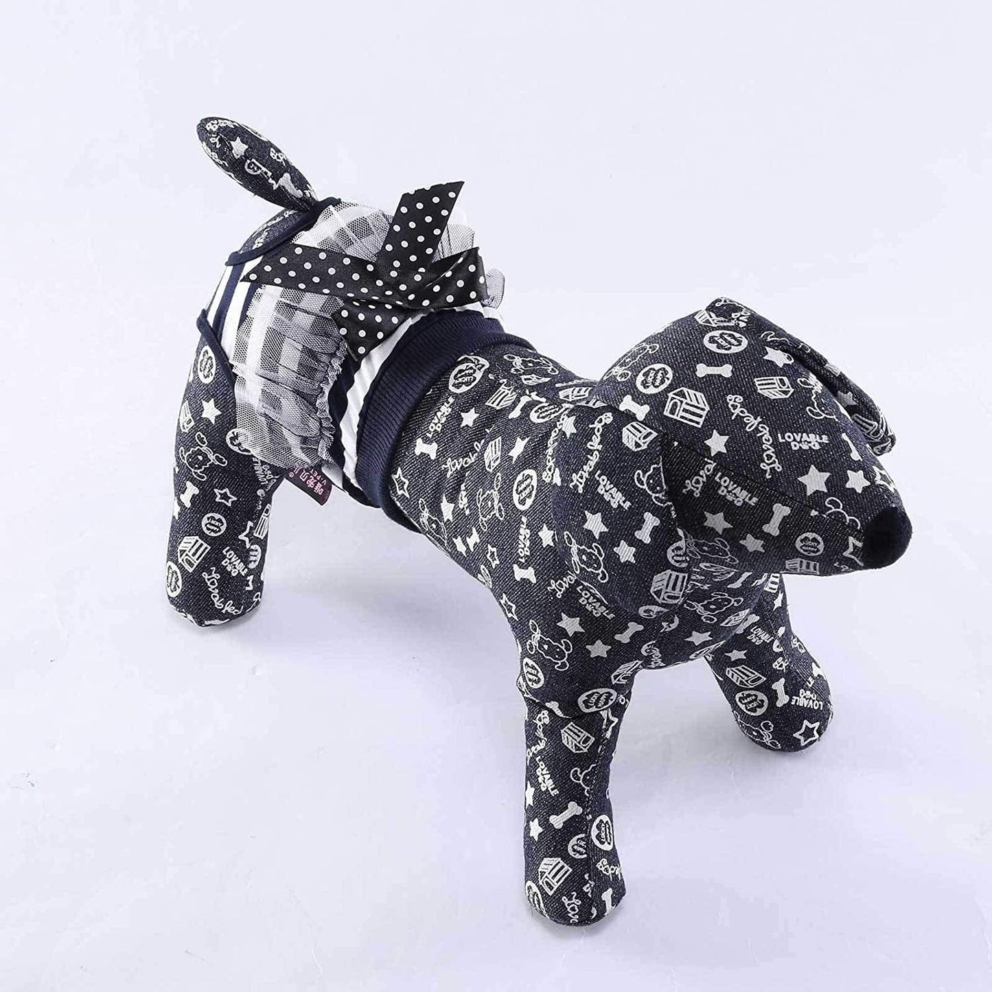 Zaldita Reusable Washable Female Dog Diaper Cotton Puppy Kitten Pet Wrap Physiological Shorts Breathable Sanitary Briefs Panties Menstruation Incontinence Underpants Navy Blue L Animals & Pet Supplies > Pet Supplies > Dog Supplies > Dog Apparel Zaldita   