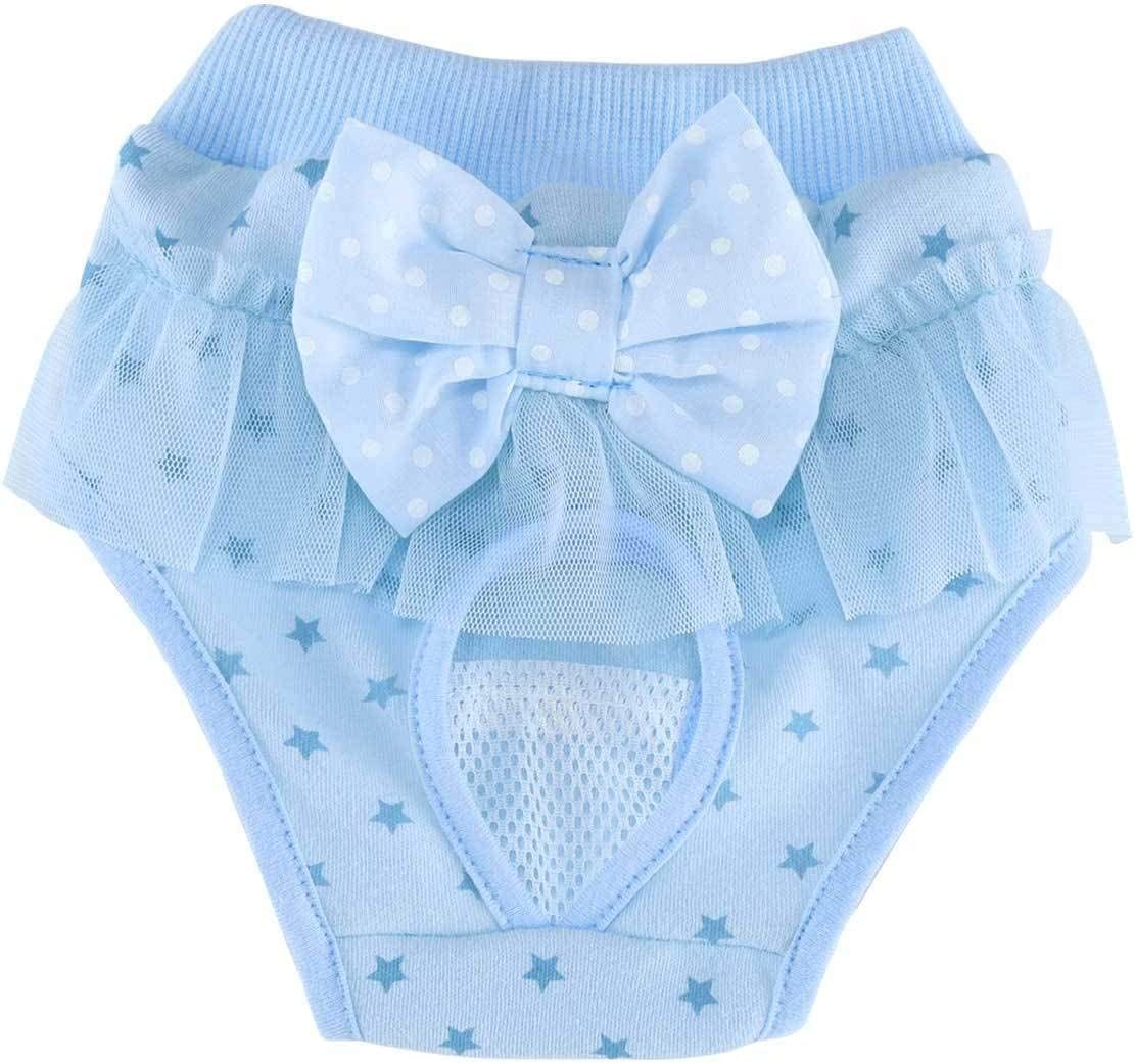 Zaldita Reusable Washable Female Dog Diaper Cotton Puppy Kitten Pet Wrap Physiological Shorts Breathable Sanitary Briefs Panties Menstruation Incontinence Underpants Navy Blue L Animals & Pet Supplies > Pet Supplies > Dog Supplies > Dog Apparel Zaldita Blue L 