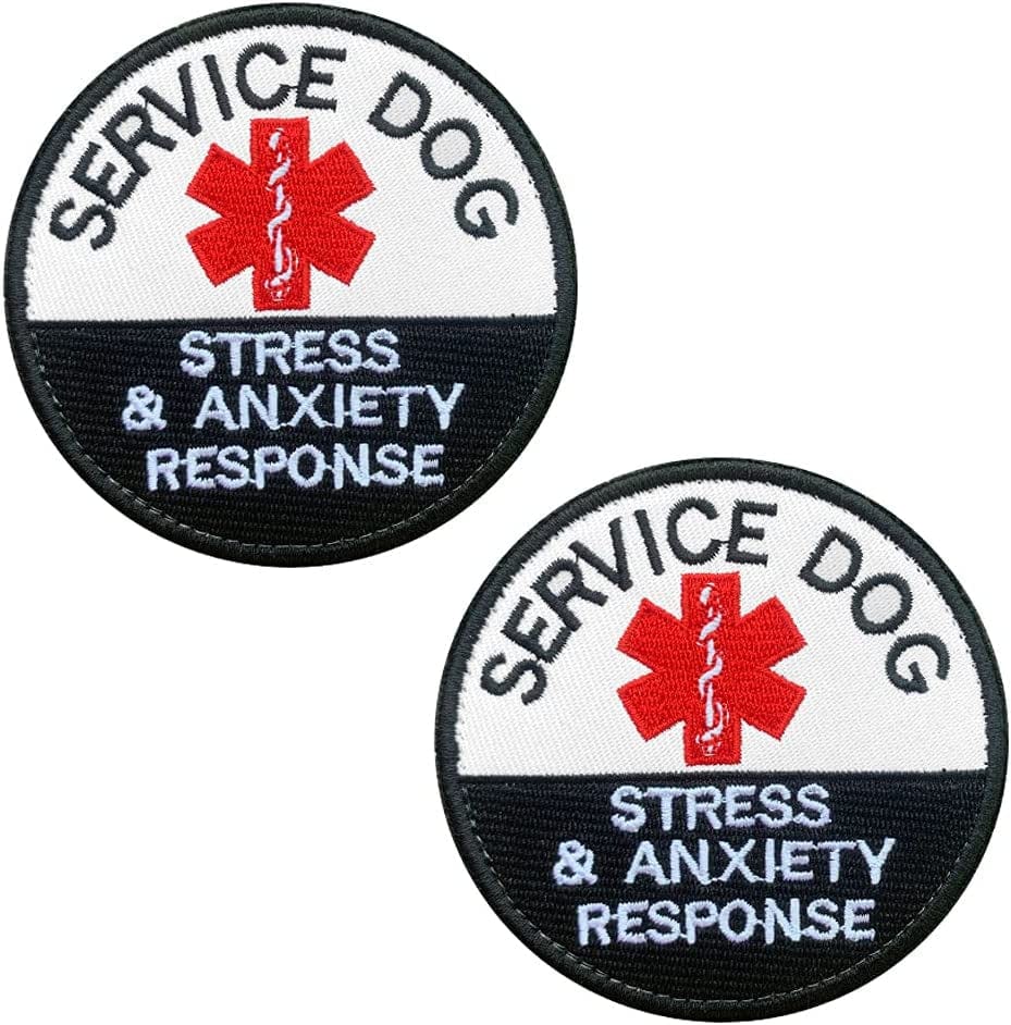 Zcketo 2 Packs Tactical Service Dog Stress & Anxiety Response Dog Vests/Harnesses Emblem Embroidered Fastener Hook & Loop Medic EMT Service Dog Patch Animals & Pet Supplies > Pet Supplies > Dog Supplies > Dog Apparel Zcketo Anxiety Dog  