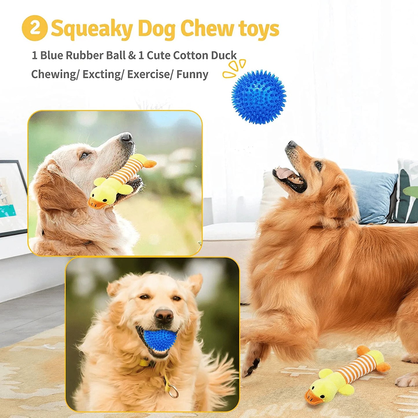 Zeaxuie Luxury Tough Dogs Toys for Aggressive Chewers -12 Pack Valued Dog Toys for Small,Medium Breed & Large Breed with Interactive Dog Rope Toys, Squeaky Dog Chew Toys for Teething Animals & Pet Supplies > Pet Supplies > Dog Supplies > Dog Toys Zeaxuie   