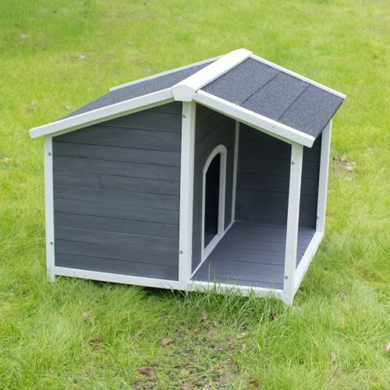 Zeeyh Large Outdoor Wooden Dog House, Waterproof Dog Cage, Windproof and Warm Dog Kennel with Porch Deck Animals & Pet Supplies > Pet Supplies > Dog Supplies > Dog Houses Zeeyh   