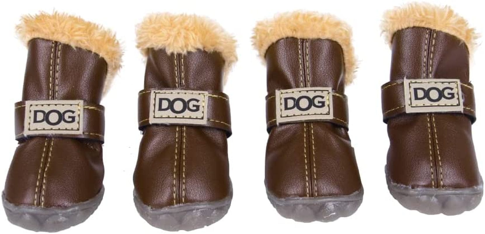 ZEKOO Dog Shoes for Winter Snow Dog Boots anti Slip Waterproof Paw Protectors for Small Dogs Puppy Booties Soft Rubber Sole Sneaker(Size 3, Brown) Animals & Pet Supplies > Pet Supplies > Dog Supplies > Dog Apparel ZEKOO Brown 3 