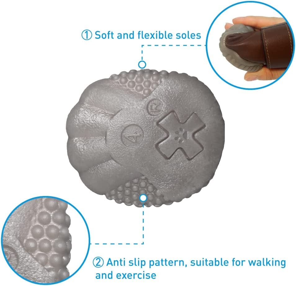 ZEKOO Dog Shoes for Winter Snow Dog Boots anti Slip Waterproof Paw Protectors for Small Dogs Puppy Booties Soft Rubber Sole Sneaker(Size 3, Brown) Animals & Pet Supplies > Pet Supplies > Dog Supplies > Dog Apparel ZEKOO   