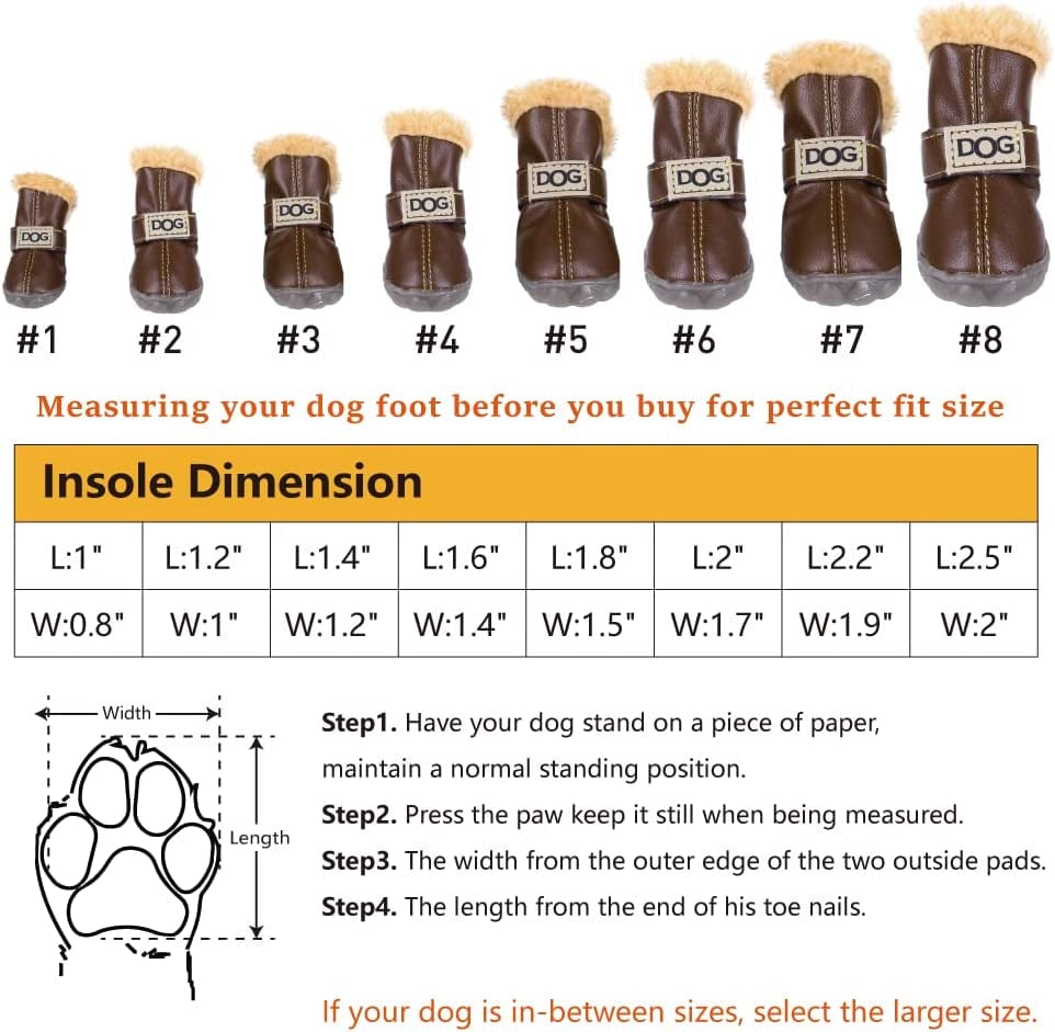 ZEKOO Dog Shoes for Winter Snow Dog Boots anti Slip Waterproof Paw Protectors for Small Dogs Puppy Booties Soft Rubber Sole Sneaker(Size 3, Brown) Animals & Pet Supplies > Pet Supplies > Dog Supplies > Dog Apparel ZEKOO   