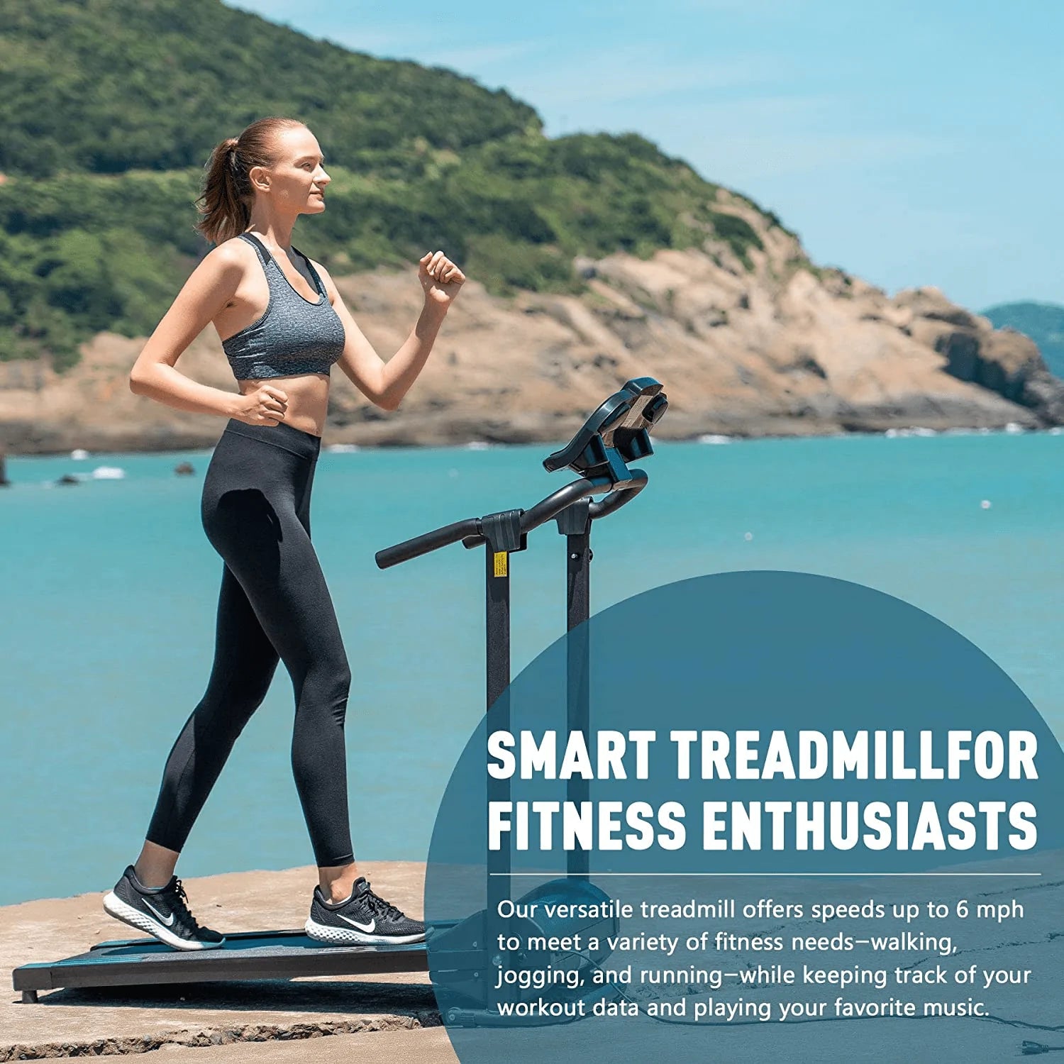ZELUS Folding Treadmill for Home Gym, Portable Wheels, 750W Electric F –  KOL PET