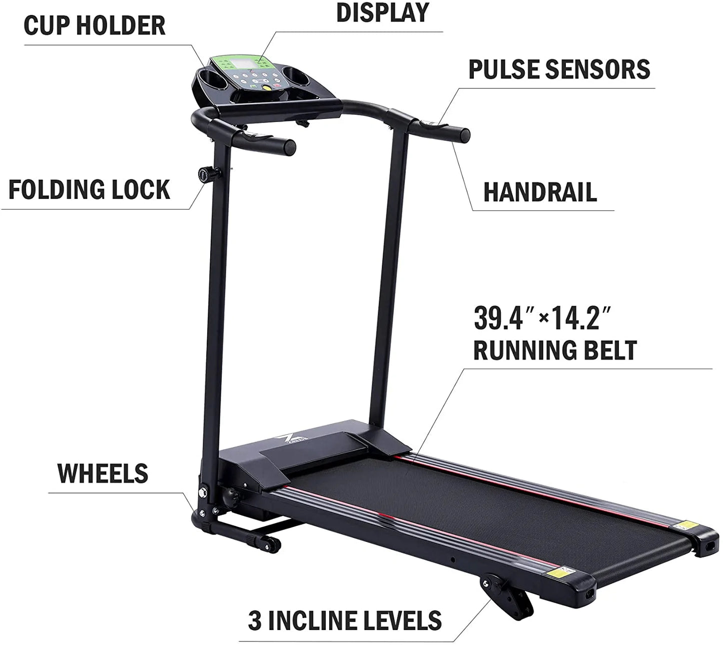 ZELUS Folding Treadmill for Home or Office | Home Gym Exercise Equipment for Cardio Training up to 6.2Mph | Home Treadmill with Free Sports, Heart Rate Monitor, 240Lb Capacity Animals & Pet Supplies > Pet Supplies > Dog Supplies > Dog Treadmills Z ZELUS   