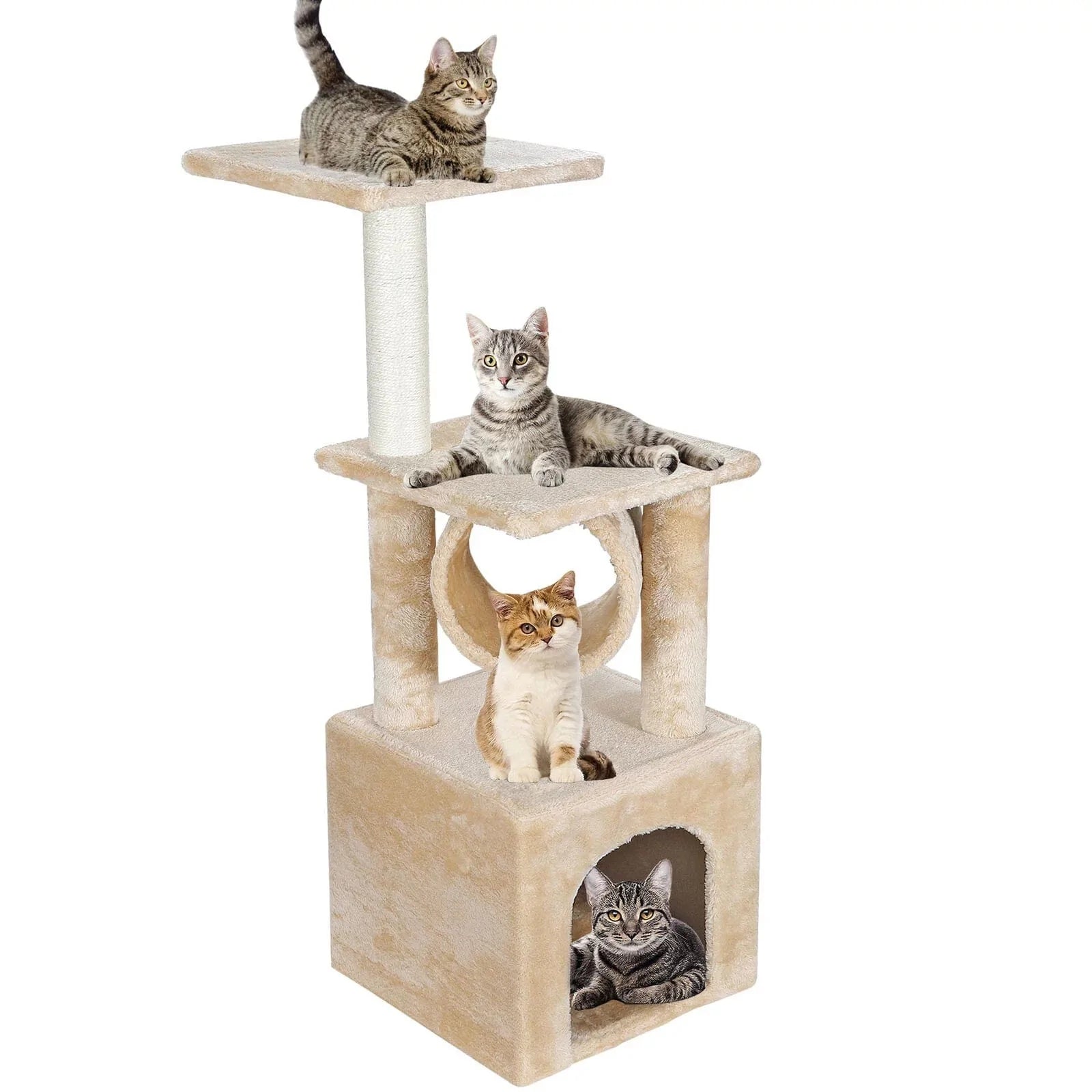 Zenstyle 36" Cat Tree Activity Climber Tower with Plush Perch and Sisal Post for Kittens, Pet Kitty Play House Furniture Animals & Pet Supplies > Pet Supplies > Cat Supplies > Cat Furniture P01-2222-G4   