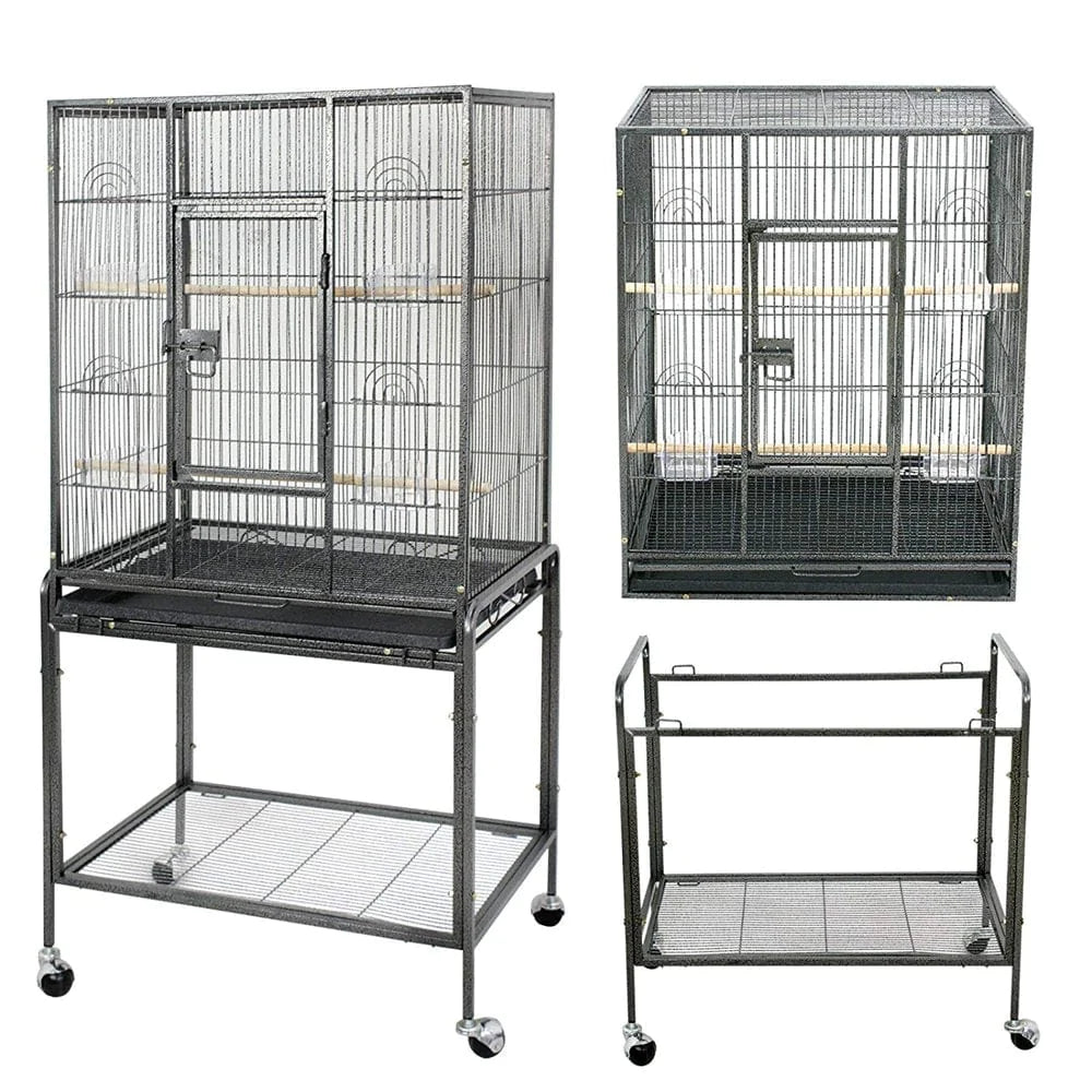 ZENSTYLE 53" Bird Cage with Stand Wrought Iron Frame Birdcage Animals & Pet Supplies > Pet Supplies > Bird Supplies > Bird Cages & Stands ZenStyle   