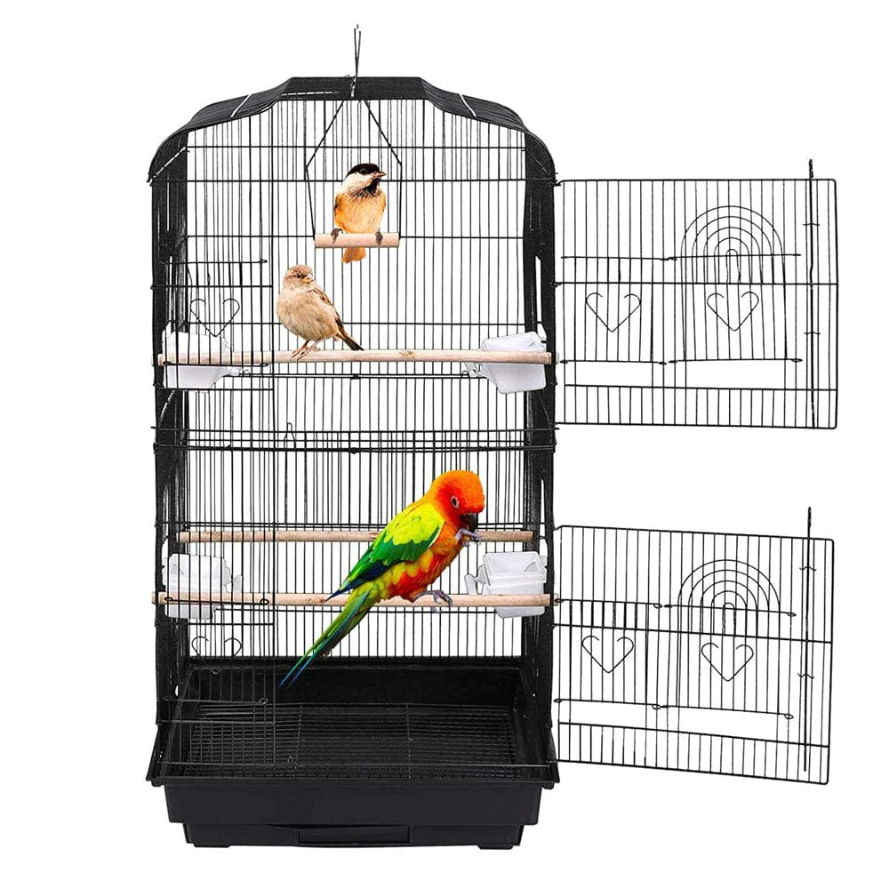 ZENSTYLE 59.3'' Bird Cage with Rolling Stand Wrought Iron Birdcage Medium Pet House Animals & Pet Supplies > Pet Supplies > Bird Supplies > Bird Cages & Stands ZenStyle   