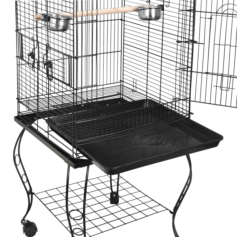 ZENSTYLE 63.9" Rolling Bird Cage Detachable Stand Cockatiel Canary Medium Pet House Animals & Pet Supplies > Pet Supplies > Bird Supplies > Bird Cages & Stands ZenStyle   