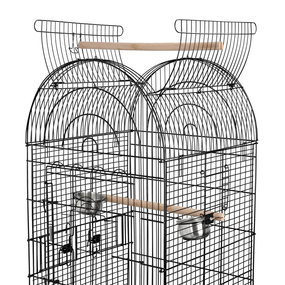 ZENSTYLE 63.9" Rolling Bird Cage Detachable Stand Cockatiel Canary Medium Pet House Animals & Pet Supplies > Pet Supplies > Bird Supplies > Bird Cages & Stands ZenStyle   