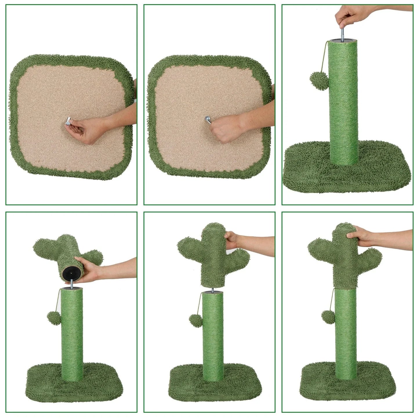 ZENSTYLE Cat Scratching Post Cactus Cat Tower Kitty Activity Center Furniture Toys Sturdy