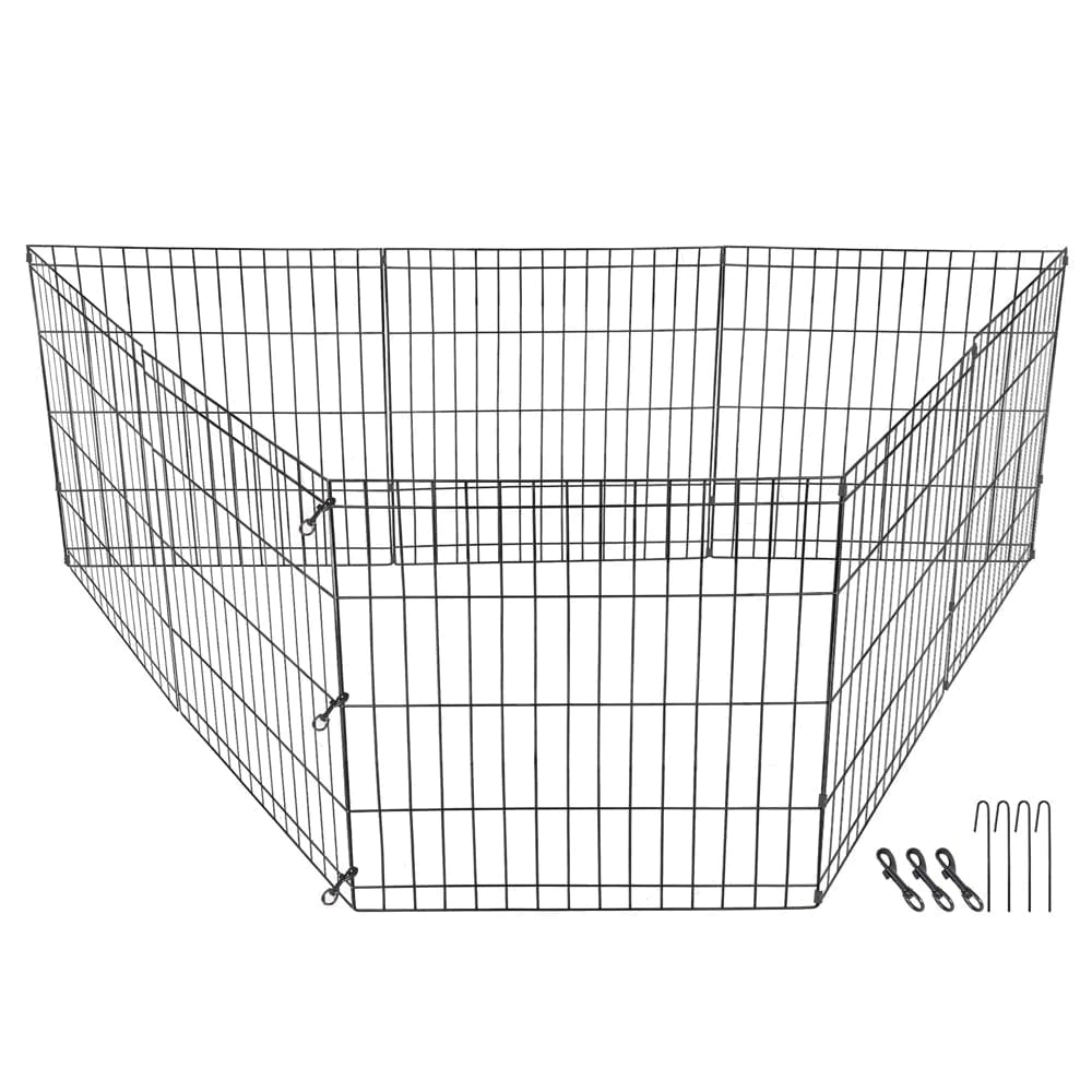 ZENY 24'' Foldable Metal Exercised Dog Pet Playpen Fence Barrier - 8 Panels Animals & Pet Supplies > Pet Supplies > Dog Supplies > Dog Kennels & Runs Segawe   