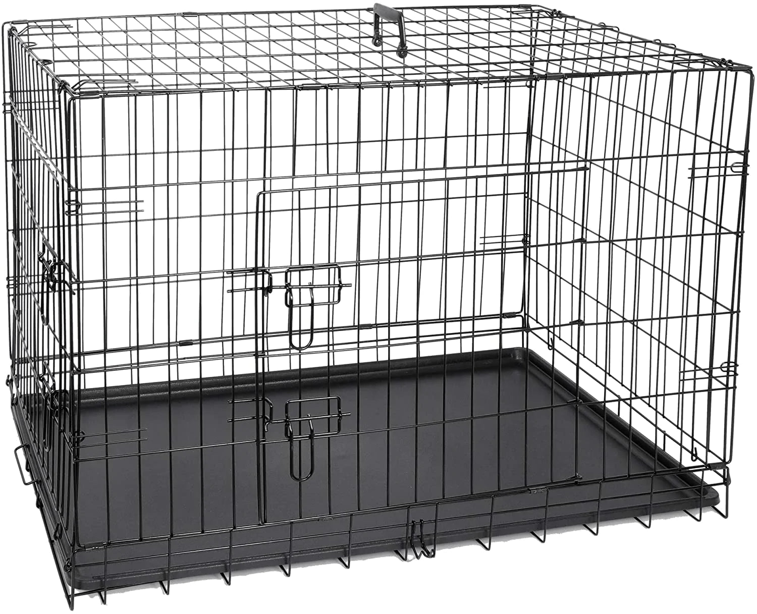ZENY 30 Inch/ 36 Inch/42 Inch Dog Crate Double Door Folding Metal Dog or Pet Crate Kennel with Tray and Handle