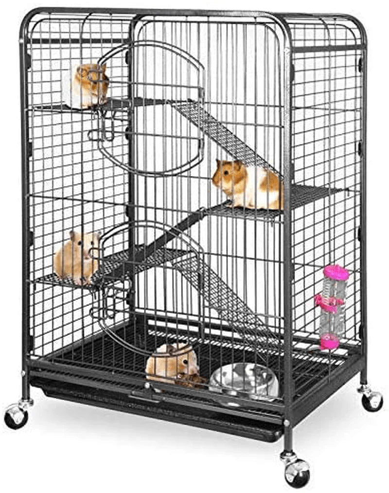 ZENY 37" Ferret Cage Rabbit Guinea Pig Chinchilla Small Animal House 4 Levels (Black) Animals & Pet Supplies > Pet Supplies > Small Animal Supplies > Small Animal Habitat Accessories ZENY   