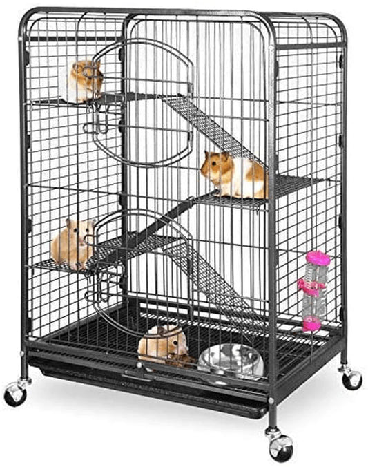 ZENY 37" Ferret Cage Rabbit Guinea Pig Chinchilla Small Animal House 4 Levels (Black) Animals & Pet Supplies > Pet Supplies > Small Animal Supplies > Small Animal Habitat Accessories ZENY   