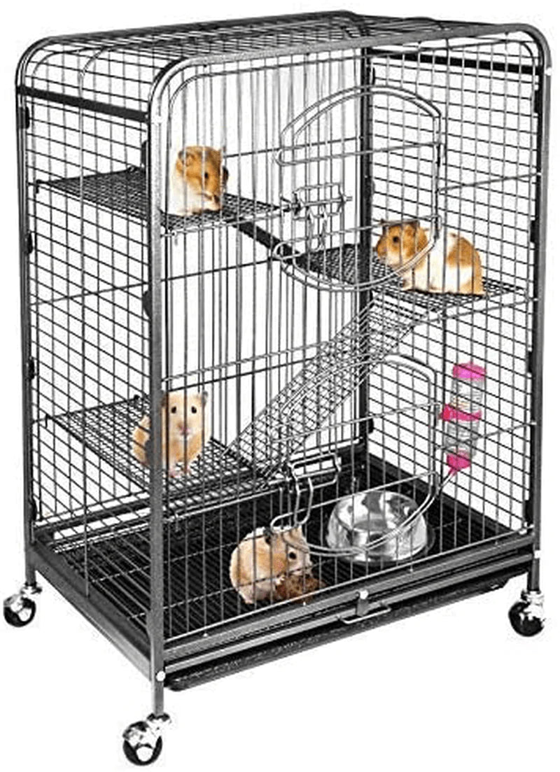 ZENY 37" Ferret Cage Rabbit Guinea Pig Chinchilla Small Animal House 4 Levels (Black) Animals & Pet Supplies > Pet Supplies > Small Animal Supplies > Small Animal Habitat Accessories ZENY   