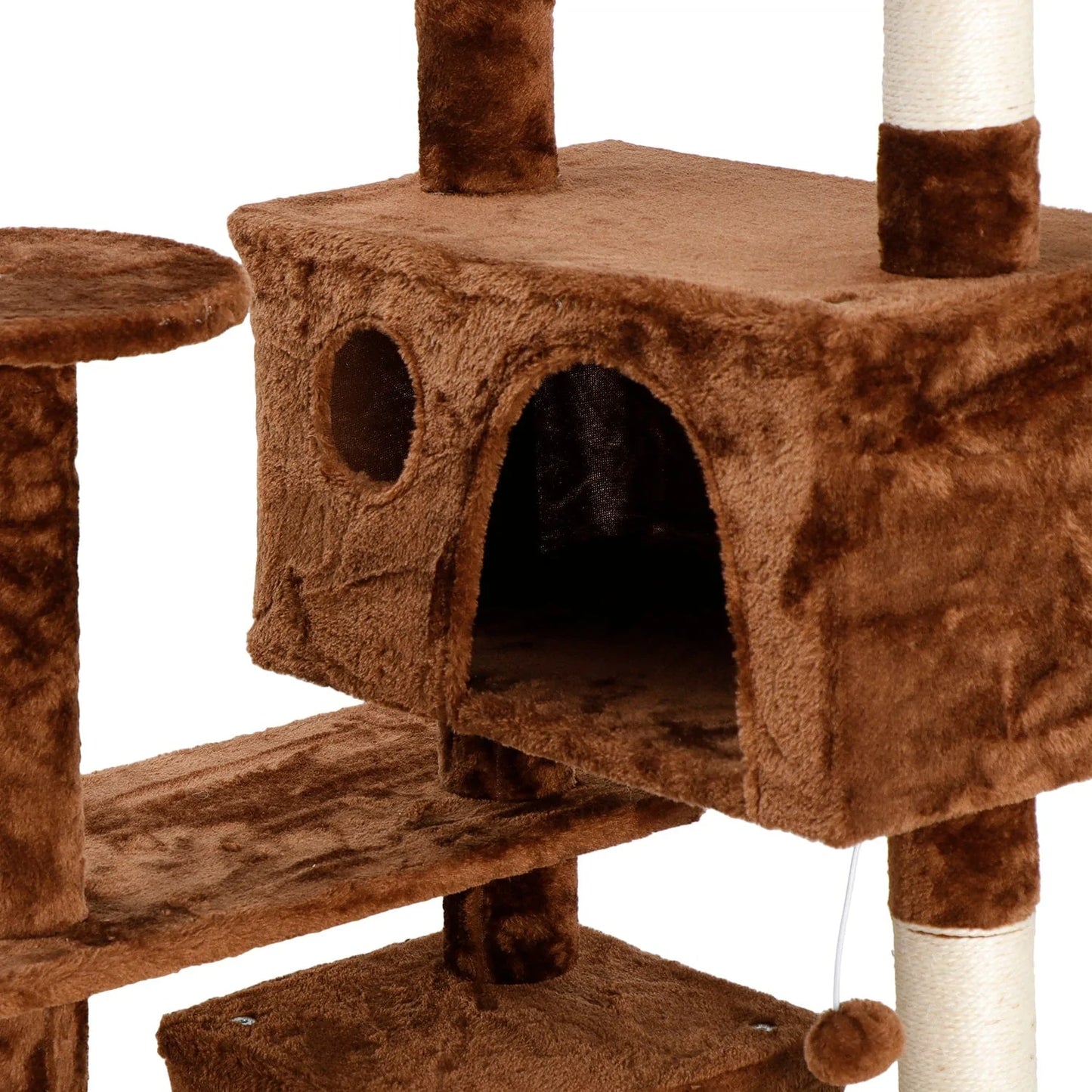 ZENY 53" Cat Tree Tower Stand House Furniture Scratching Posts Kitty Playhouse, Brown Animals & Pet Supplies > Pet Supplies > Cat Supplies > Cat Furniture ZENY   