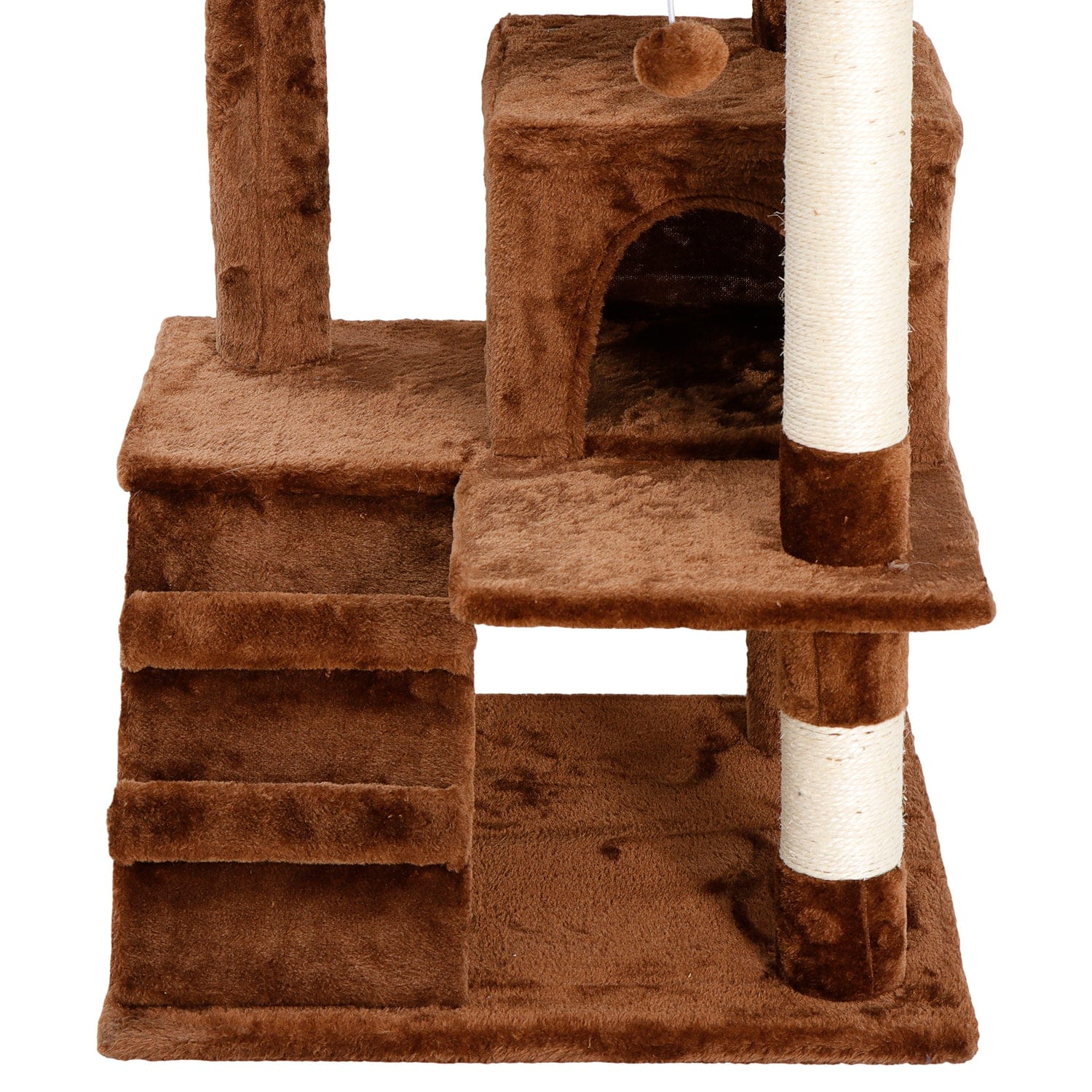 ZENY 53" Cat Tree Tower Stand House Furniture Scratching Posts Kitty Playhouse, Brown Animals & Pet Supplies > Pet Supplies > Cat Supplies > Cat Furniture ZENY   