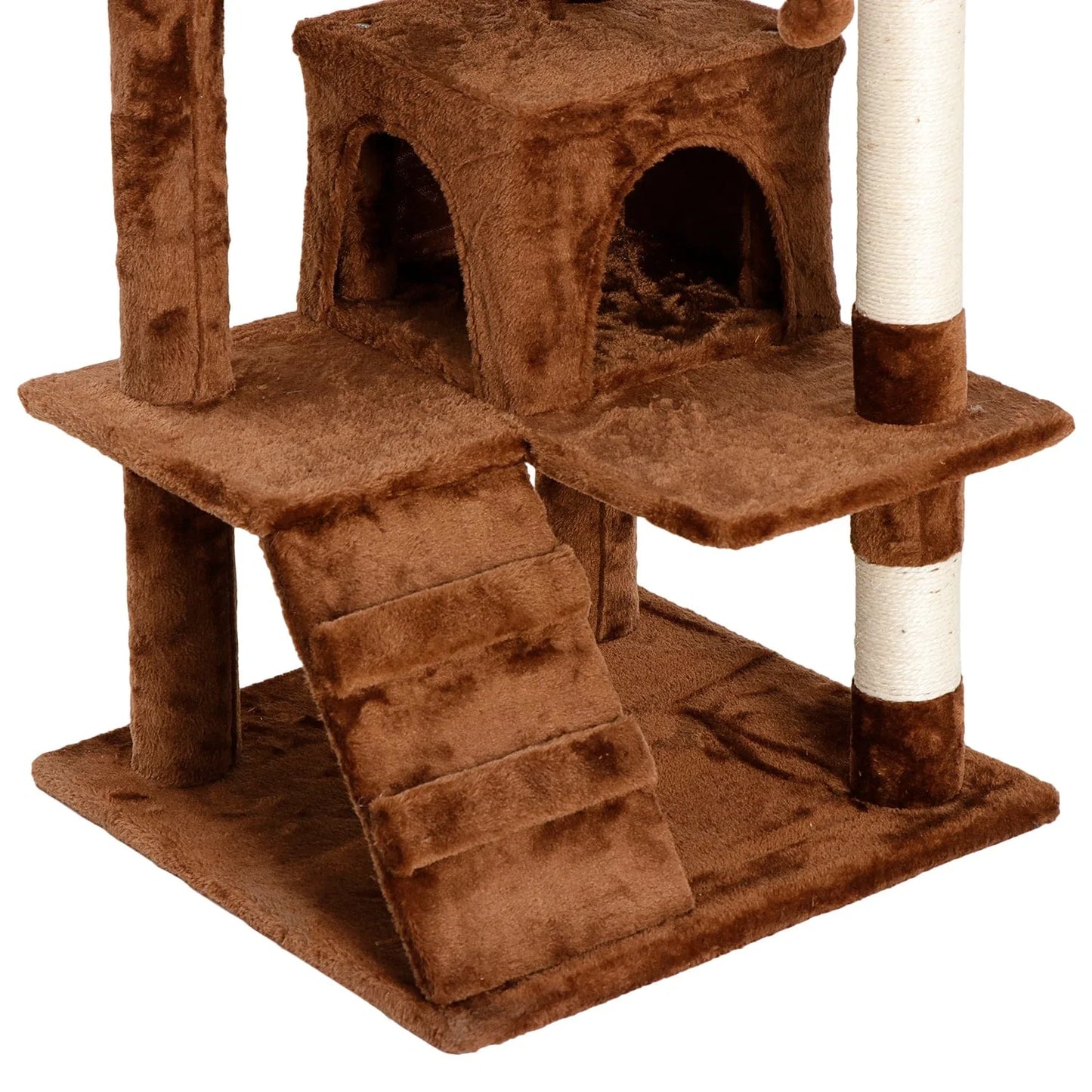 ZENY 53" Cat Tree Tower Stand House Furniture Scratching Posts Kitty Playhouse, Brown Animals & Pet Supplies > Pet Supplies > Cat Supplies > Cat Furniture ZENY   