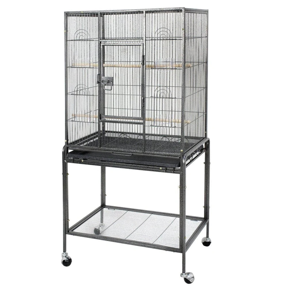 ZENY 53" Rolling Bird Cage Large Wrought Iron Cage Lovebird House with Rolling Stand Animals & Pet Supplies > Pet Supplies > Bird Supplies > Bird Cages & Stands ZENY   