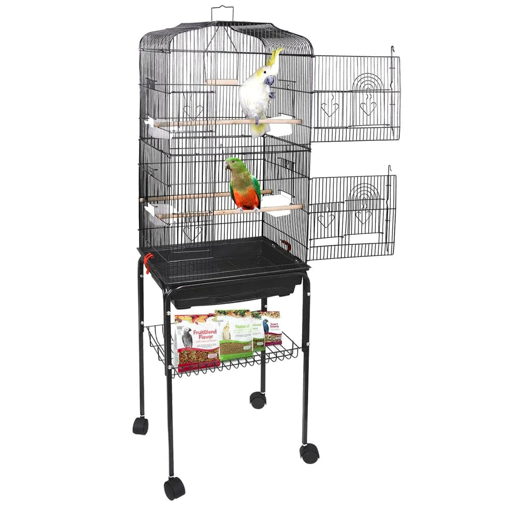 Zeny 59'' Bird Cage Large Wrought Iron Cage for Cockatiel Sun Conure Parakeet with Rolling Stand Animals & Pet Supplies > Pet Supplies > Bird Supplies > Bird Cages & Stands ZENY   