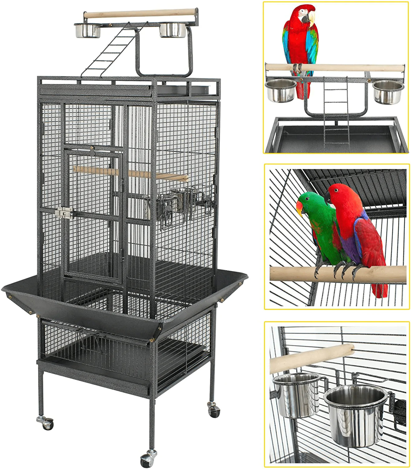 ZENY 61" Pet Bird Cage Large Play Top Parrot Cockatiel Cockatoo Parakeet Finch Pet Supply Animals & Pet Supplies > Pet Supplies > Bird Supplies > Bird Cages & Stands ZENY   