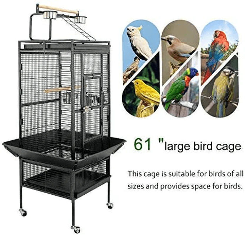 ZENY 61" Pet Bird Cage Large Play Top Parrot Cockatiel Cockatoo Parakeet Finch Pet Supply Animals & Pet Supplies > Pet Supplies > Bird Supplies > Bird Cages & Stands ZENY   