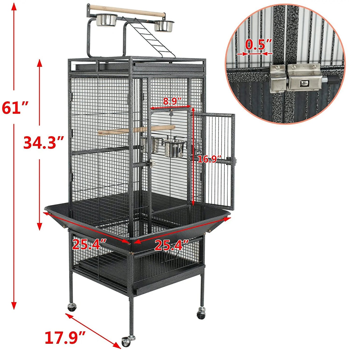 ZENY 61" Pet Bird Cage Large Play Top Parrot Cockatiel Cockatoo Parakeet Finch Pet Supply Animals & Pet Supplies > Pet Supplies > Bird Supplies > Bird Cages & Stands ZENY   