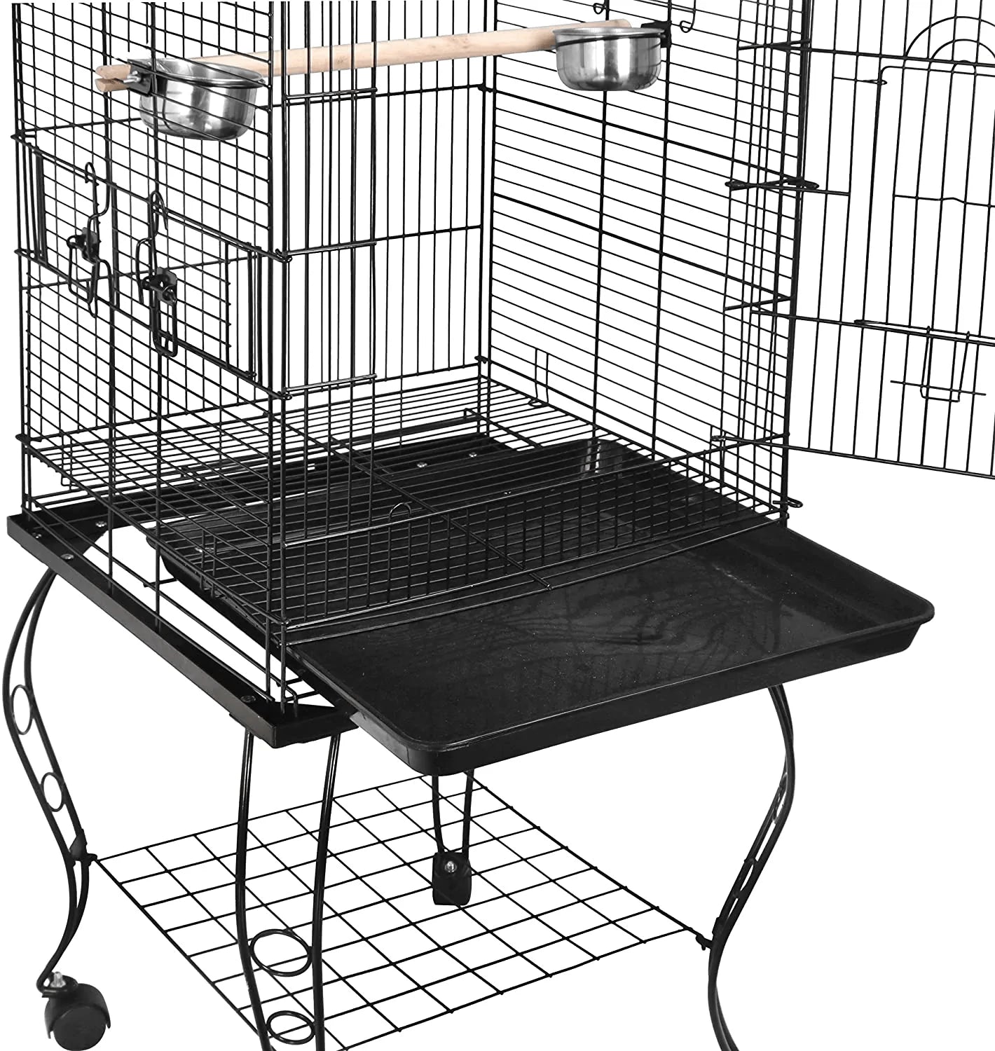 ZENY 63.5'' Large Bird Cage Dome Open Top Parrot Cockatiel Sun Parakeet Green-Cheek Conure Cage with Detachable Rolling Stand Animals & Pet Supplies > Pet Supplies > Bird Supplies > Bird Cages & Stands ZENY   