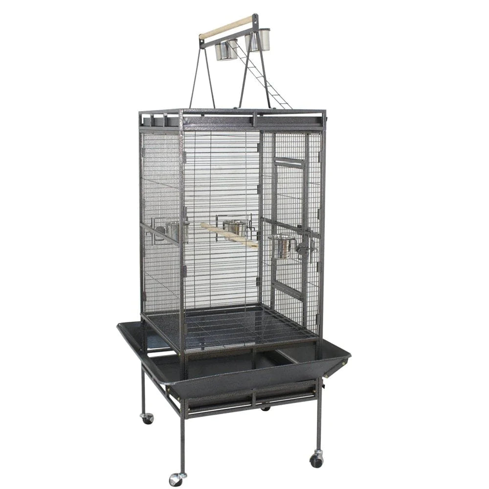 ZENY 68" Bird Cage Iron Flight Birdcage Perch W/ Casters Stand, Black Animals & Pet Supplies > Pet Supplies > Bird Supplies > Bird Cages & Stands ZENY   