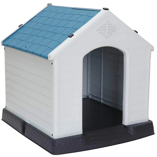 ZENY Plastic Indoor Outdoor Dog House Medium Pet Doghouse White, Blue Roof Animals & Pet Supplies > Pet Supplies > Dog Supplies > Dog Houses Segawe   