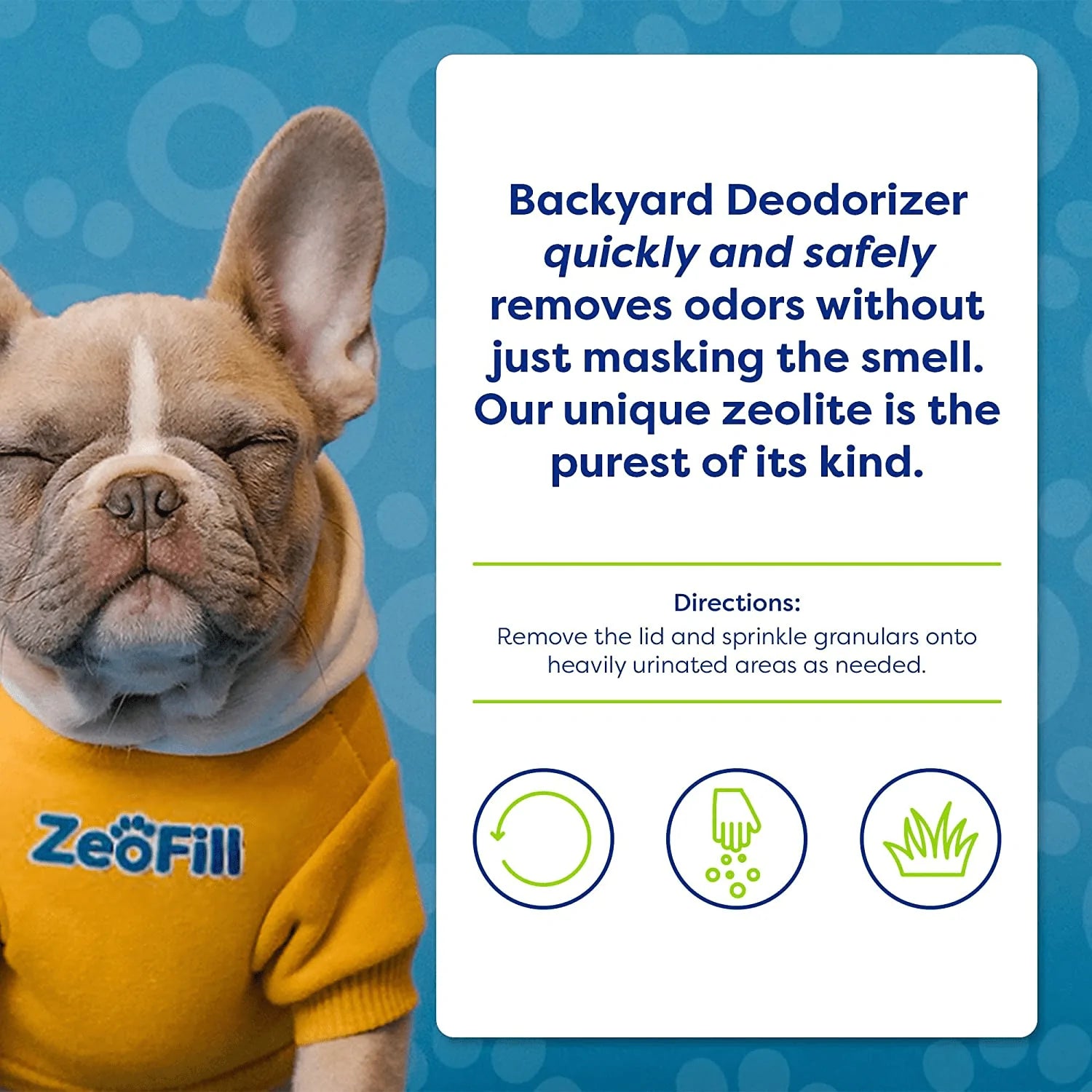Zeofill Backyard Deodorizer - 8 Lbs. – Eliminates Pet Urine Odors on Potty Patches, Artificial Turf, Grass Lawns, Patios, Gravel, Concrete & Playgrounds – Odor Eliminator & Deodorizer Animals & Pet Supplies > Pet Supplies > Dog Supplies > Dog Kennels & Runs Zeofill   