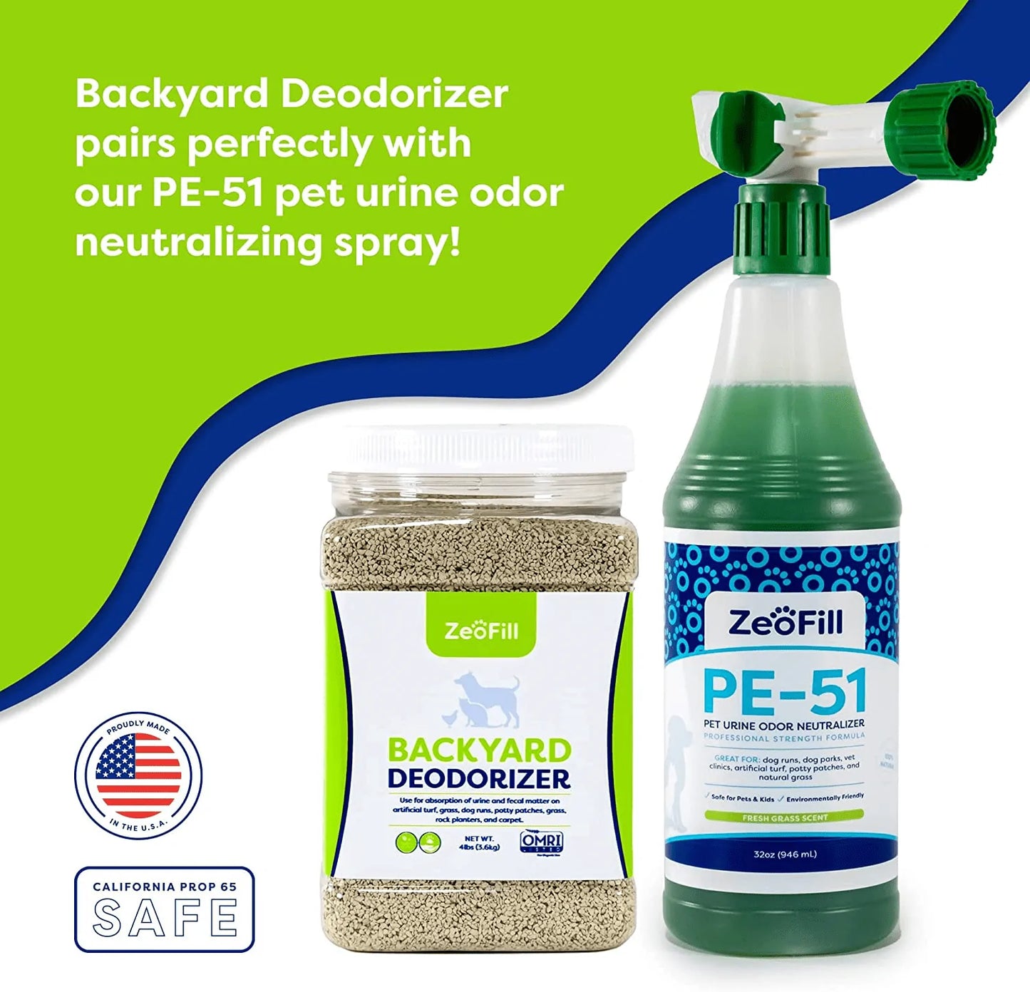 Zeofill Backyard Deodorizer - 8 Lbs. – Eliminates Pet Urine Odors on Potty Patches, Artificial Turf, Grass Lawns, Patios, Gravel, Concrete & Playgrounds – Odor Eliminator & Deodorizer