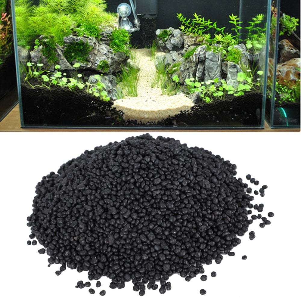 Zerodis Aquarium Black Gravel Fish Tank Water Plants Mud Aquarium Substrate Soil for Aquariums Landscaping Vases Plants 1Kg Animals & Pet Supplies > Pet Supplies > Fish Supplies > Aquarium Gravel & Substrates Zerodis   