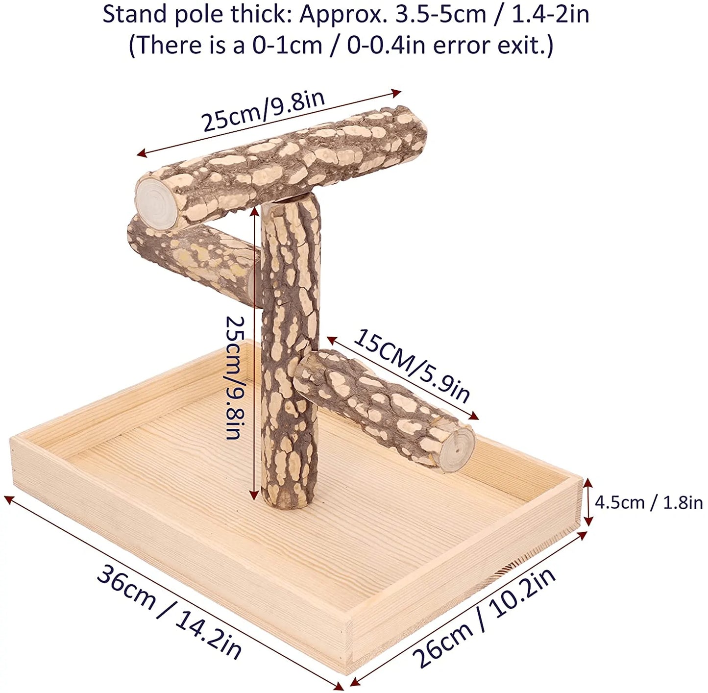 Zerodis Bird Wooden Playstand,Bird Training Rack Parrots Play Gym Bird Stand Toy for Hens Parakeet Bird Training Animals & Pet Supplies > Pet Supplies > Bird Supplies > Bird Gyms & Playstands Zerodis   