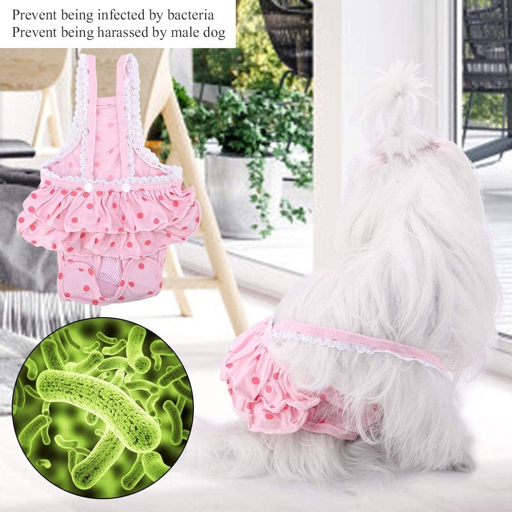 Zerodis Dog Cotton Sanitary Pantie, Suspender Physiological Pants Jumpsuit for Girl Dog Puppy(Pink S) Animals & Pet Supplies > Pet Supplies > Dog Supplies > Dog Apparel Zerodis   