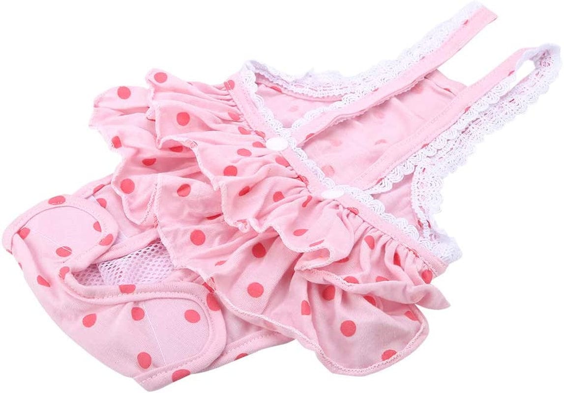 Zerodis Dog Cotton Sanitary Pantie, Suspender Physiological Pants Jumpsuit for Girl Dog Puppy(Pink S) Animals & Pet Supplies > Pet Supplies > Dog Supplies > Dog Apparel Zerodis   