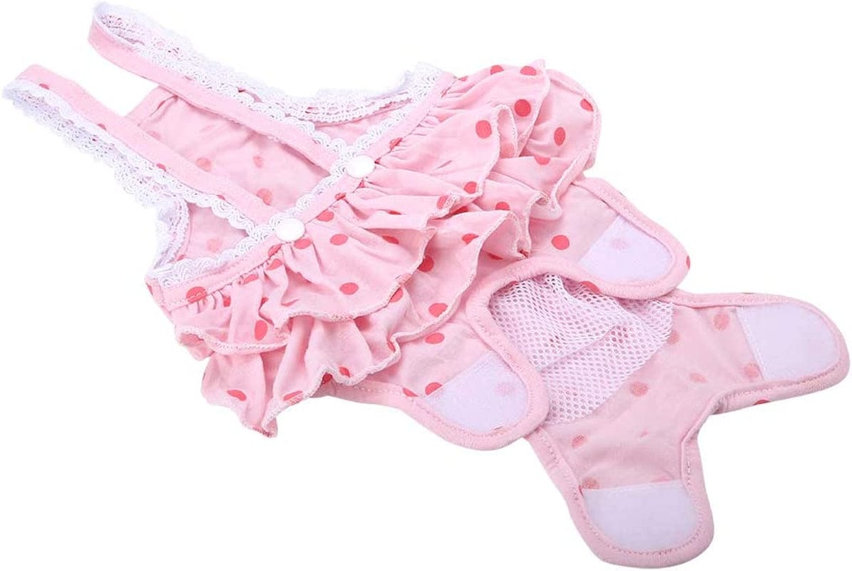 Zerodis Dog Cotton Sanitary Pantie, Suspender Physiological Pants Jumpsuit for Girl Dog Puppy(Pink S) Animals & Pet Supplies > Pet Supplies > Dog Supplies > Dog Apparel Zerodis   