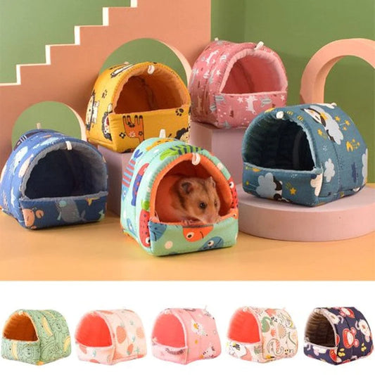 Zhaomeidaxi Guinea Pig Tent Bed Cartoon Pattern Warm Tunnel for Rabbit Ferret Chinchilla Bunny Rats or Other Small Animals