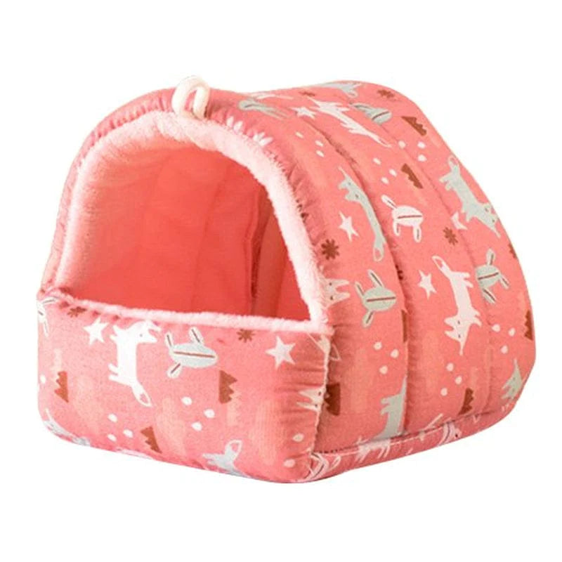 Zhaomeidaxi Guinea Pig Tent Bed Cartoon Pattern Warm Tunnel for Rabbit Ferret Chinchilla Bunny Rats or Other Small Animals
