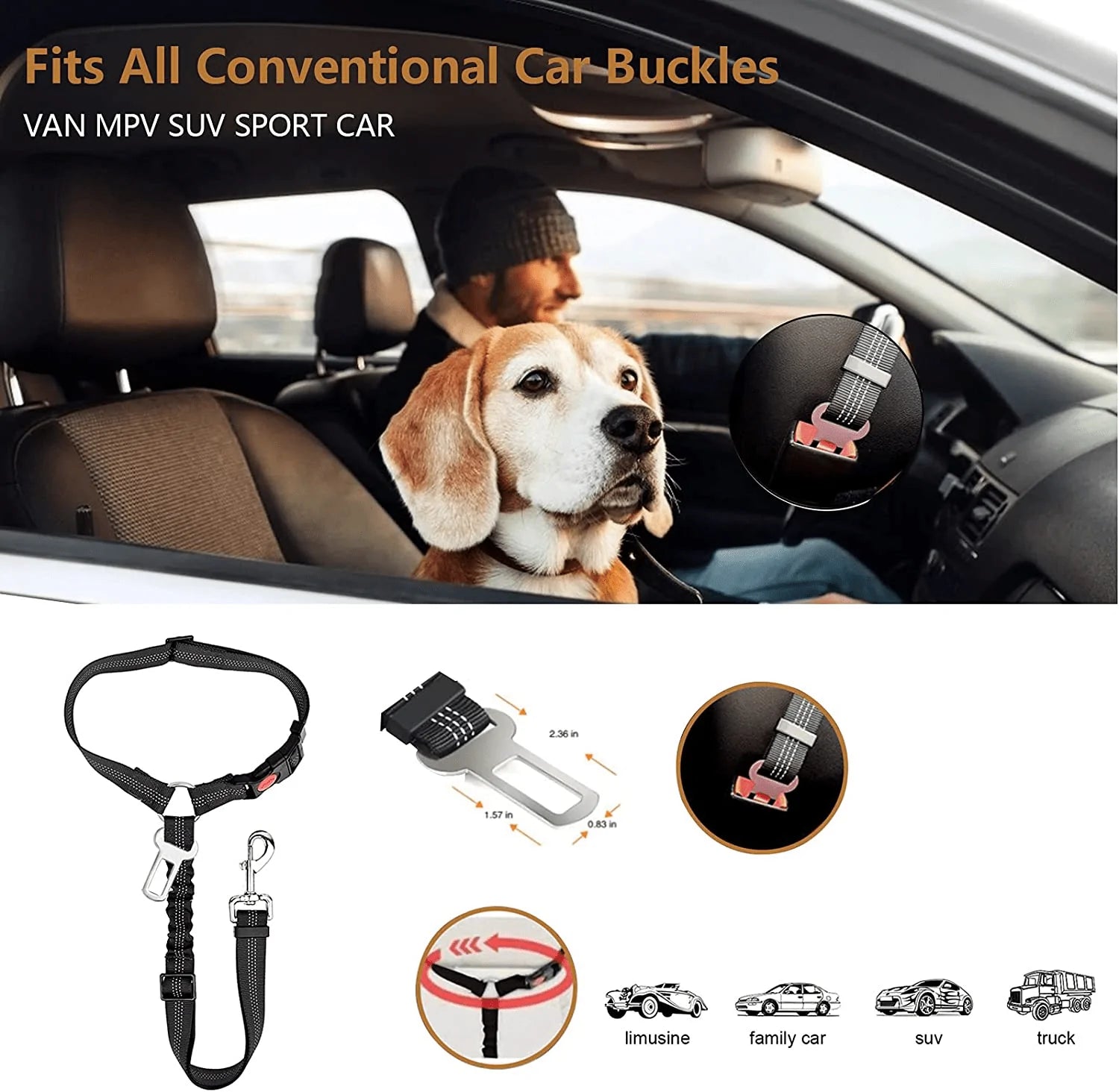 Dog leash car buckle hot sale