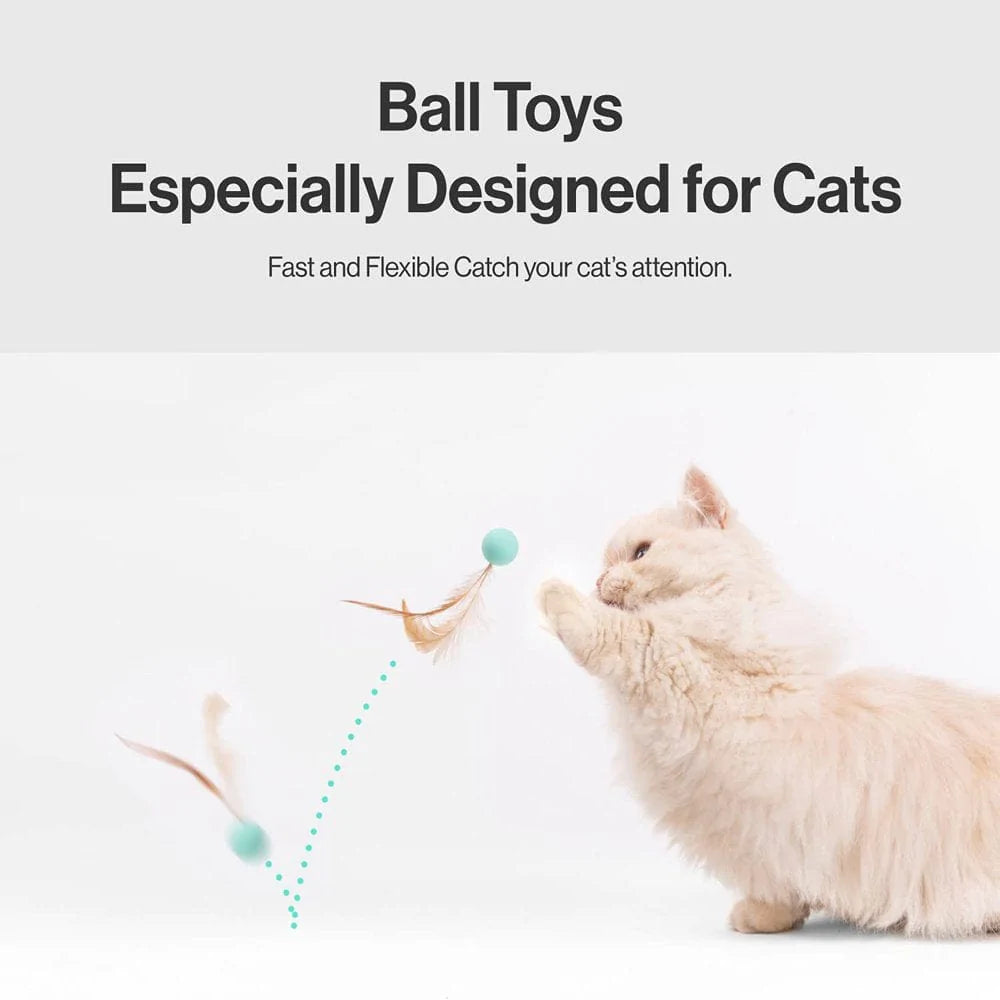 Zhou Bian Cat Toys for Indoor Cats Toys Feather Interactive Ball Cat Balls Pet Toys for Cats Silica Gel Ball (3PCS) Animals & Pet Supplies > Pet Supplies > Cat Supplies > Cat Toys ZhouBian   
