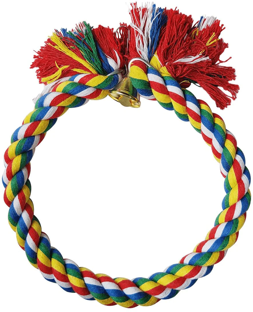 Zhuohai Bird Rope Perch, Colorful Rotate Cotton Rope Bird Perch Stand, Rope Bungee Bird Toy for Parakeets Cockatiels, Conures, Parrots, Love Birds Animals & Pet Supplies > Pet Supplies > Bird Supplies > Bird Ladders & Perches zhuohai   