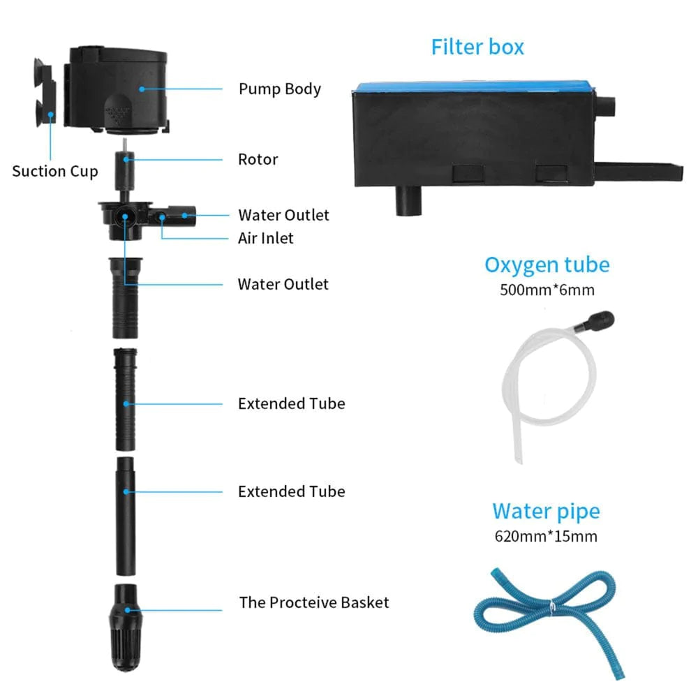 ZIG 1Set Fish Tank Pump Three-In-One Versatile Long Lifespan Aquarium 3-In-1 Upper Filter Pump Fish Supplies Animals & Pet Supplies > Pet Supplies > Fish Supplies > Aquarium Filters Zig   